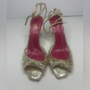 Kate Spade Gold Strappy Women's Heels Size 6B